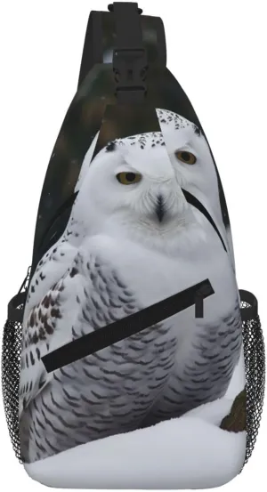 Snow Owl Sling Bag For Women Men Travel Hiking Backpack Crossbody Shoulder Chest Bags Casual Daypack
