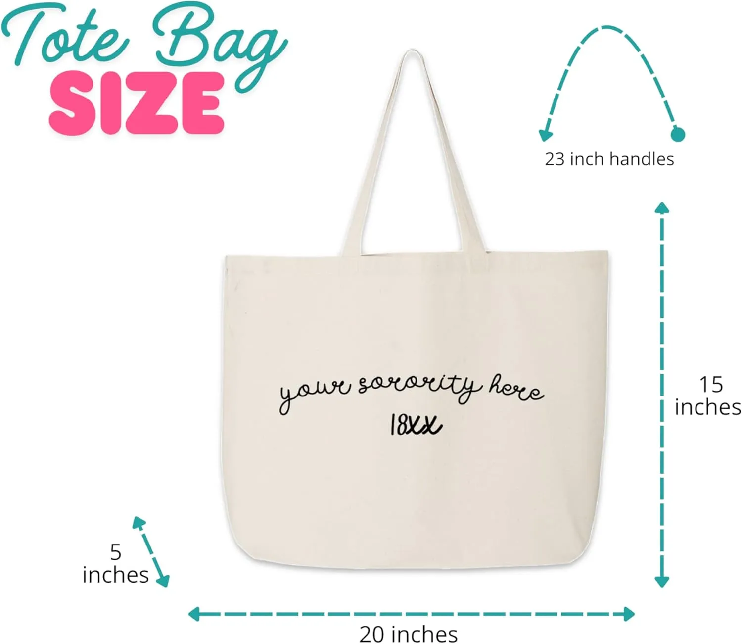 Sorority Tote Bag - Personalized Canvas Greek Life Gift for Big Little, Bid Day, Recruitment, and Everyday Use