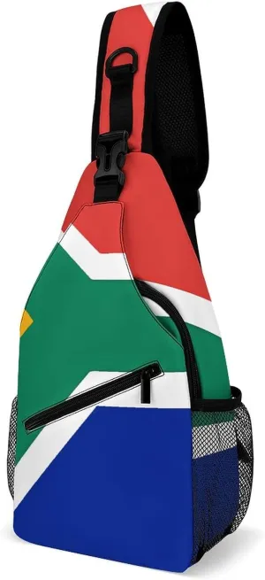 South Africa Flag Crossbody Sling Bag for Women Men Sling Backpack Travel Chest Bag Pack Man Purse Shoulder Bags Daypack for Travel Hiking Cycling