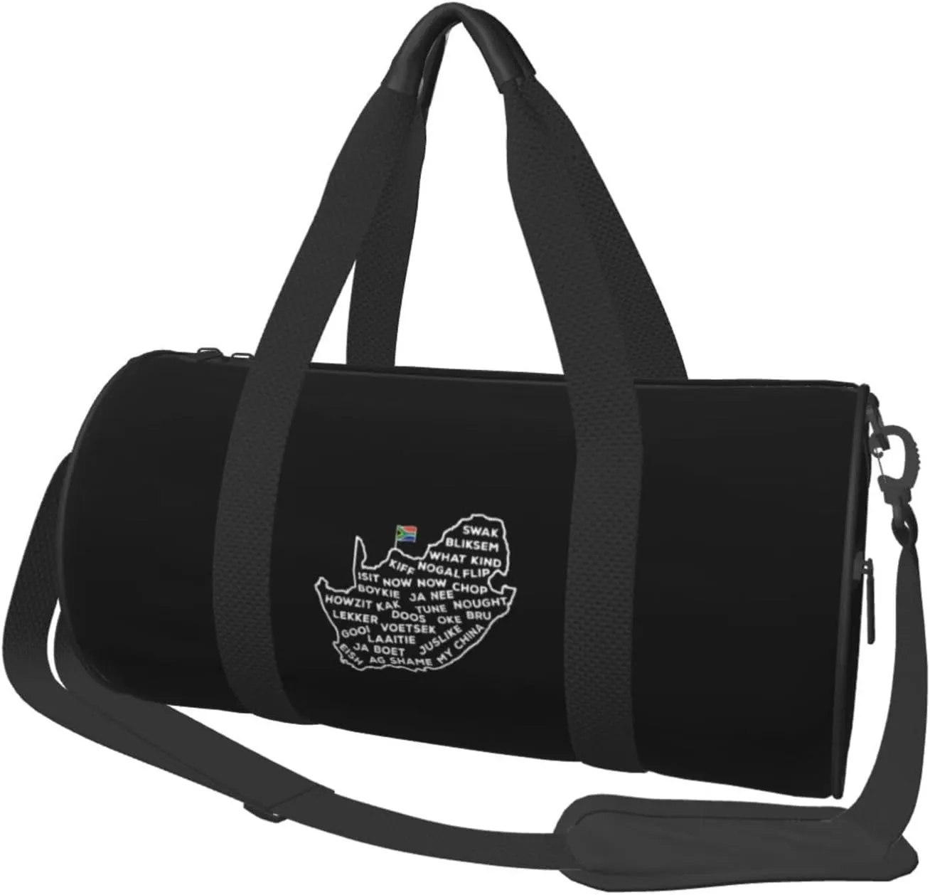 South African Flag Africa Map Convertible Garment Bag with Shoulder Strap, Carry on Garment Duffel Bag for Men Women - Rolling Foldable for Travel Luggage Bags (Black)