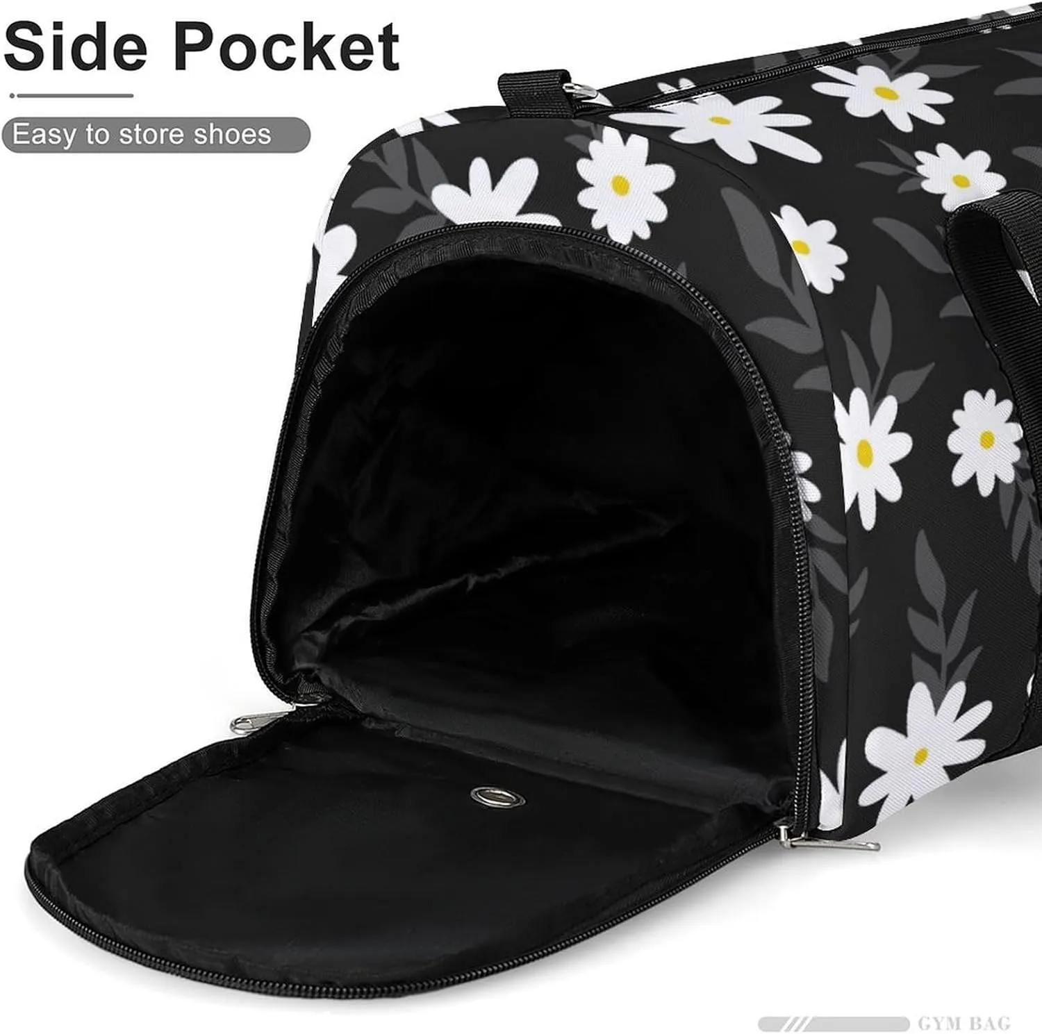 Sport Gym Duffel with Shoe Compartment Wet Pocket, Simple-flower-floral Shoulder Travel Bag for Women Men