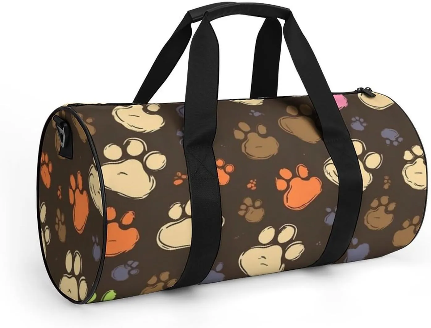 Sports Gym Bag for Women Men Travel Duffel Bag Tote Weekender Bag Dog Paws Print Carry on Overnight Bag for Travel Swimming Fitness Workout Sports Duffle Bag
