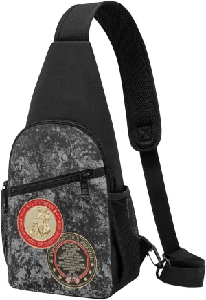 St Florian Patron Saint of Firefighters with Hero's Sling Bag Crossbody Backpack Shoulder Casual Daypack Bags for Men Women