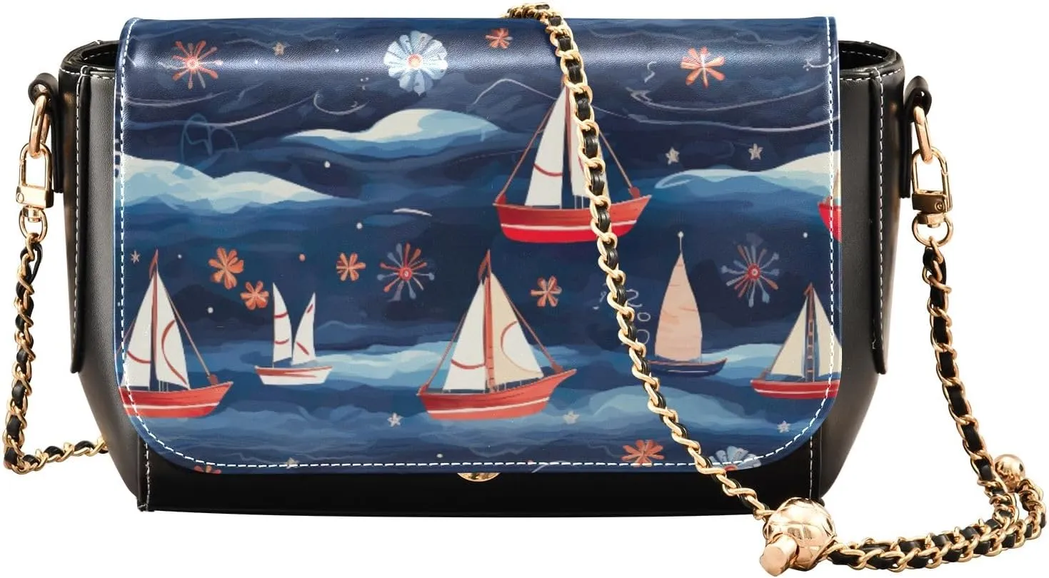 Starry Night with Sand and Moon Pu Leather Shoulder Bag for Women, Shoulder Bags for Women, Leather Shoulder Bags