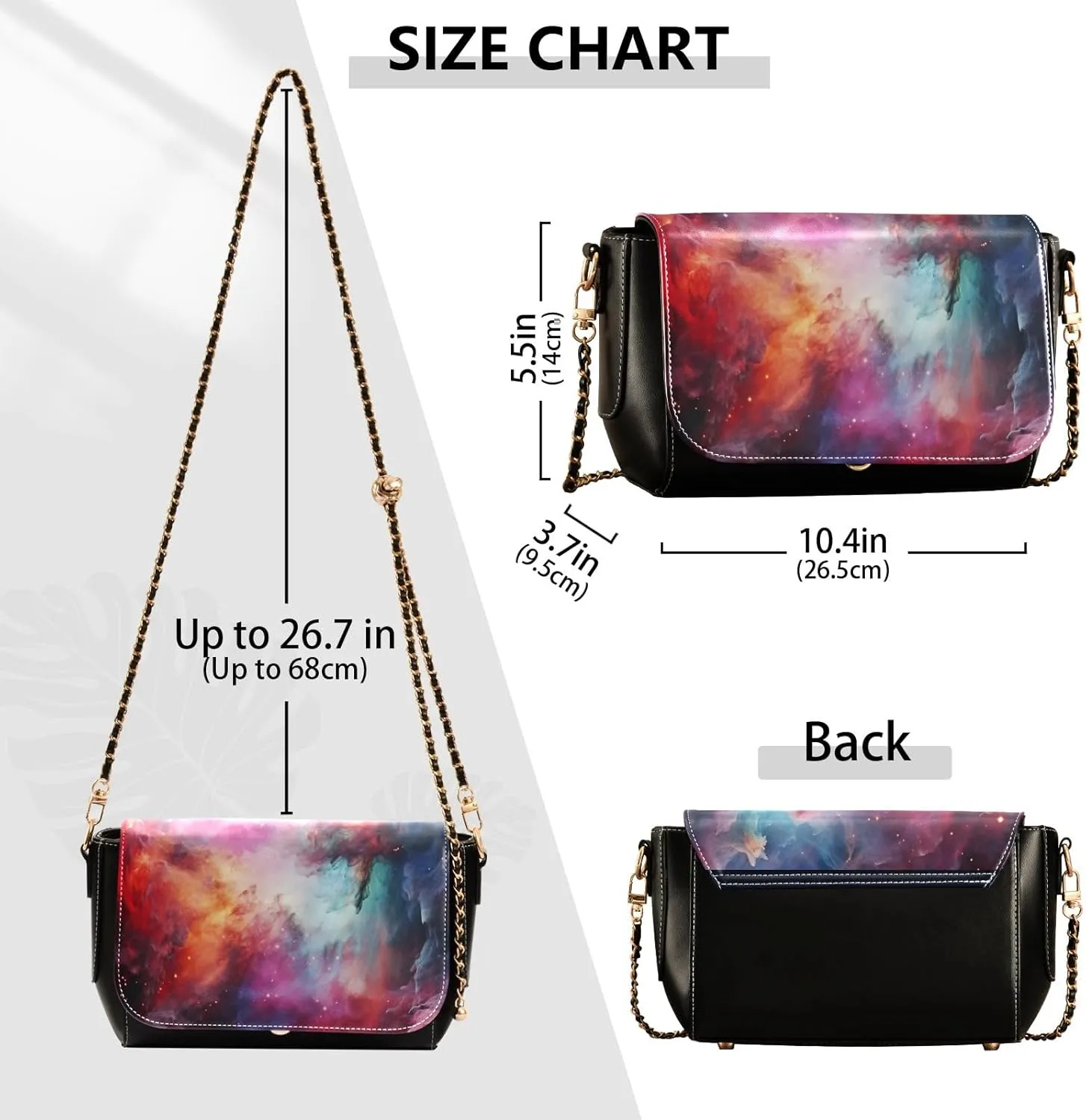 Starry Night with Sand and Moon Pu Leather Shoulder Bag for Women, Shoulder Bags for Women, Leather Shoulder Bags