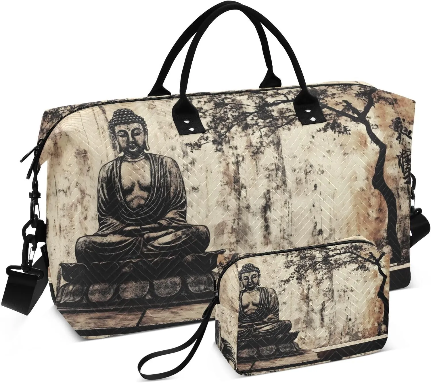 Statue Vintage Tree Large Travel Duffel Bag, Sports Tote Gym Bags, Shoulder Weekender Overnight Bags for Women Men