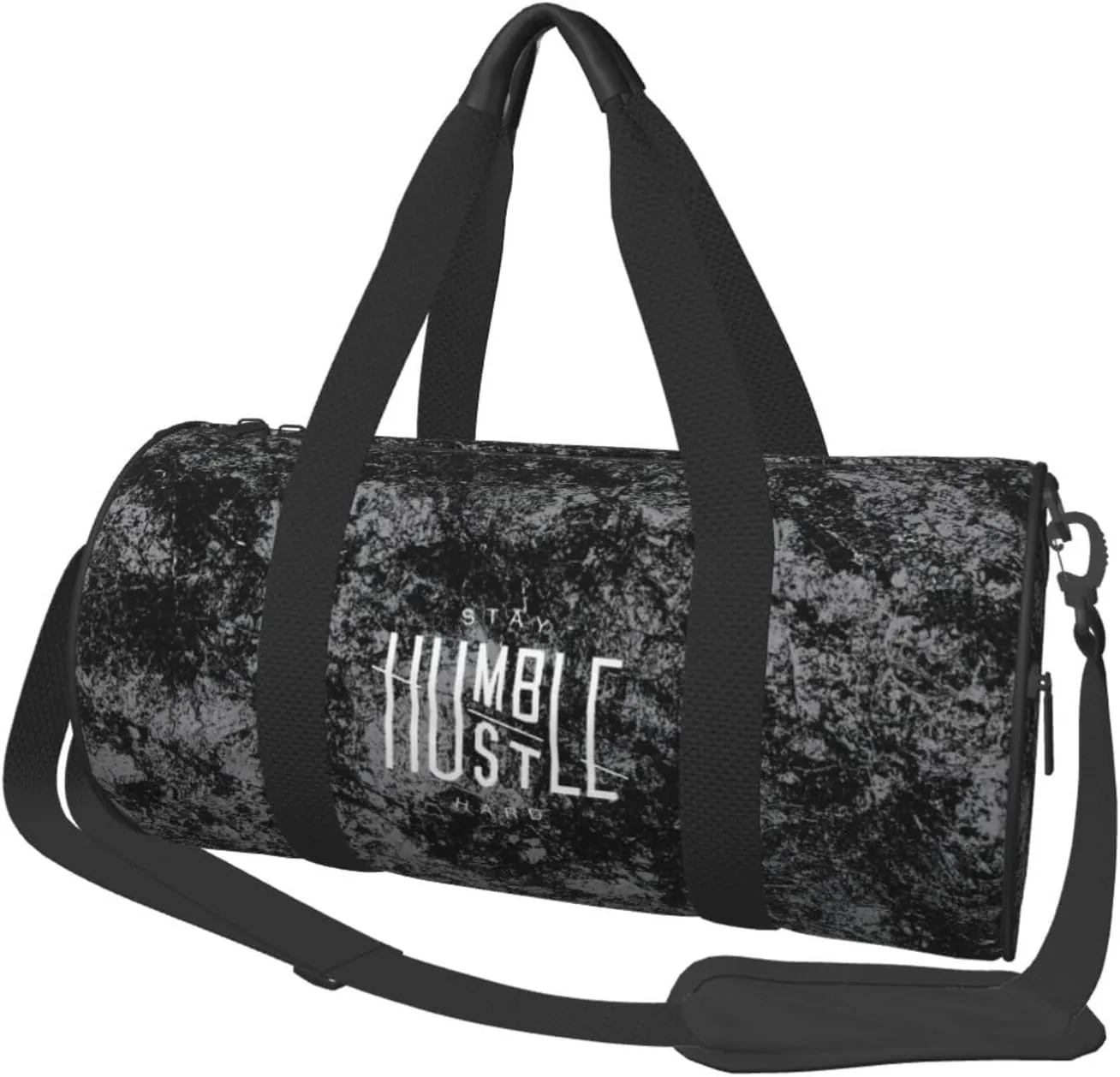 Stay Humble Hustle Hard Convertible Garment Bag with Shoulder Strap, Carry on Garment Duffel Bag for Men Women - Rolling Foldable for Travel Luggage Bags (Black)