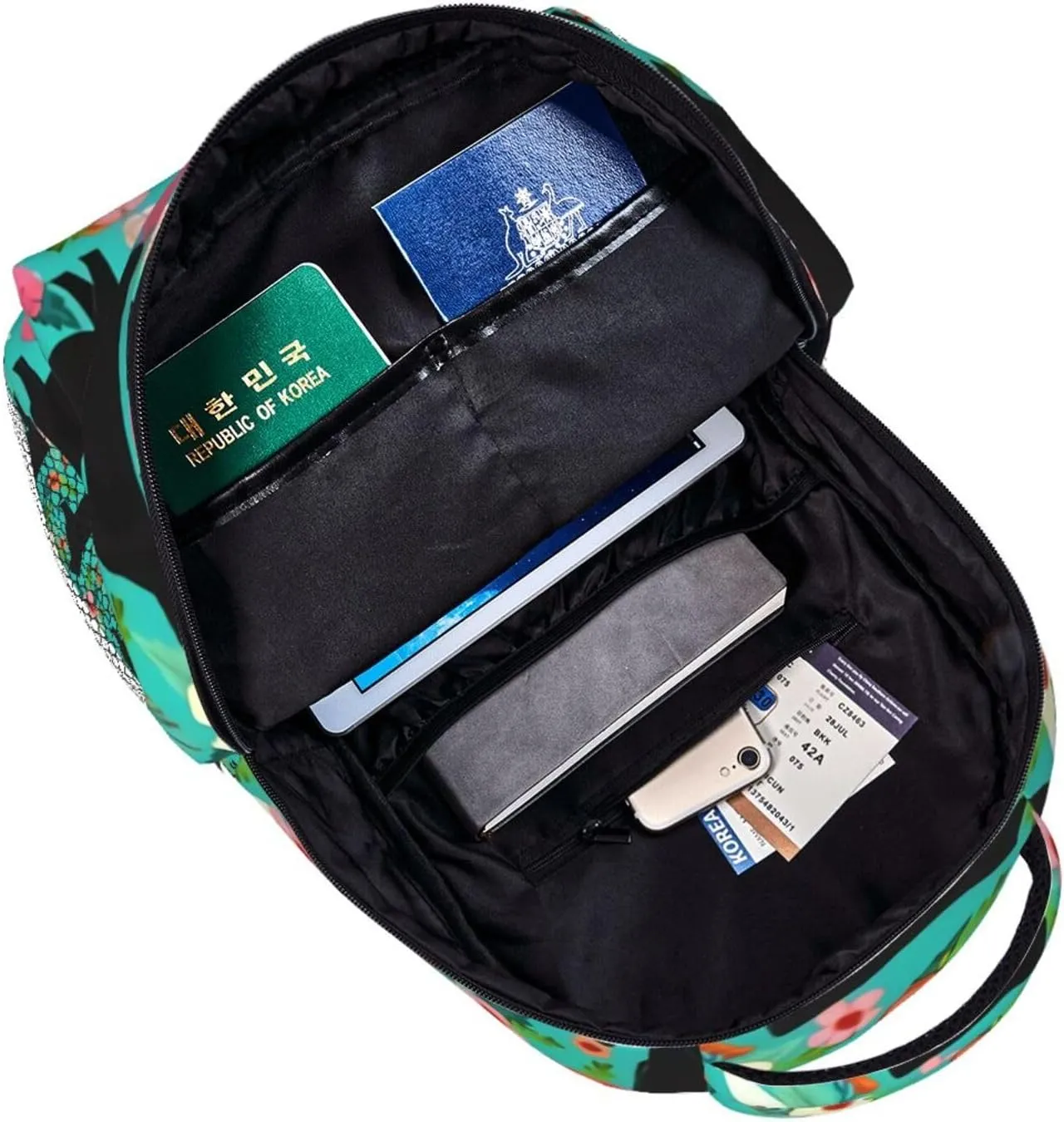 Steer Floral Show Steer Cows Farm Barn Florals Backpack Laptop Backpack Sports Travel Shoulder bag Light casual backpack