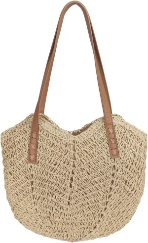 Straw Beach Tote Bag, Large Capacity Boho Woven Bags, Summer Beach Clutches Bags for Women