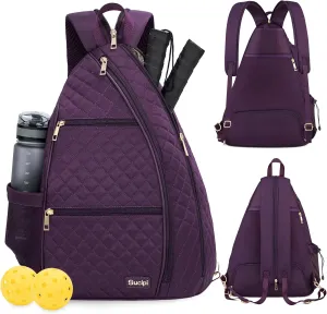Sucipi Women's Pickleball Backpack - Quilted Crossbody Sling Bag for Tennis & Pickleball Paddle