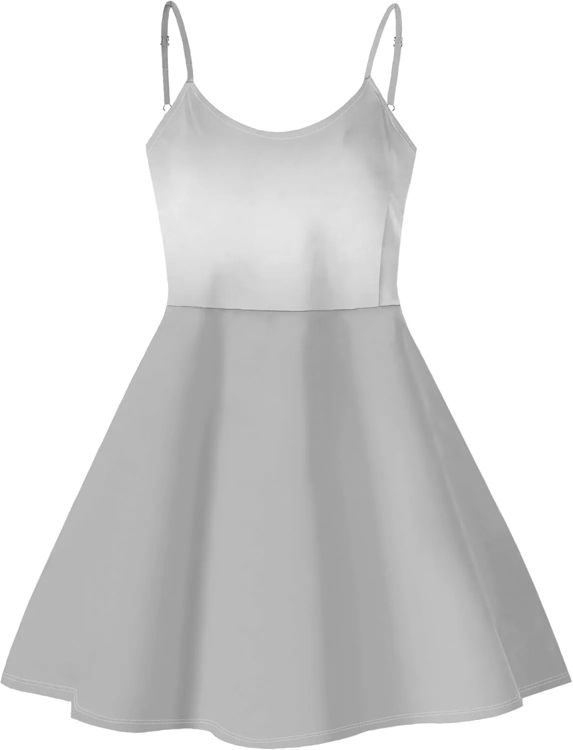 Summer Cami Midi Halter Tank Short Dress Off-Shoulder Backless Adjustable Shoulder Strap Knee-Length Sundress S-3XL