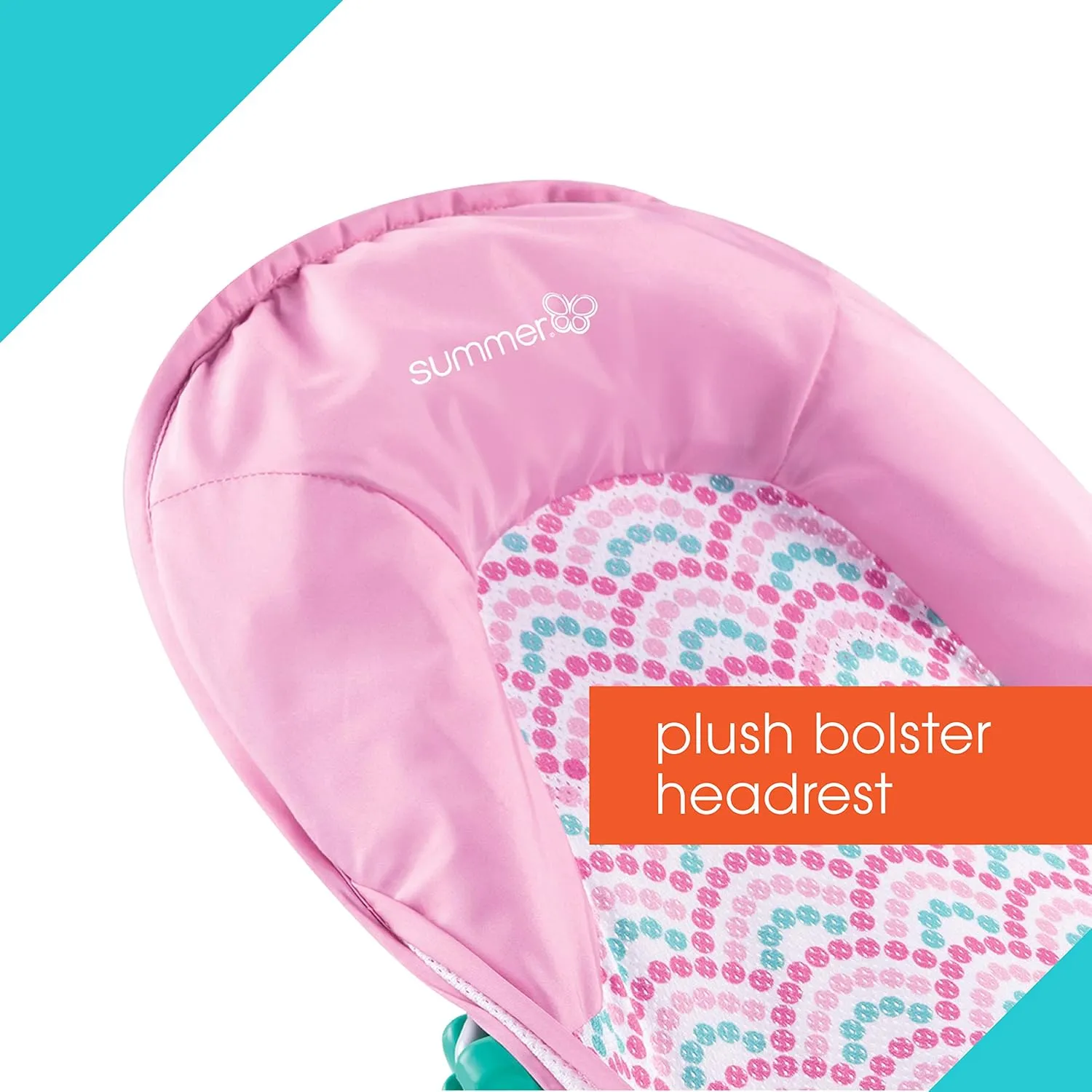 Summer Infant Deluxe Baby Bath Seat, Adjustable Support for Sink or Bathtub, Includes 3 Reclining Positions - Bubble Waves