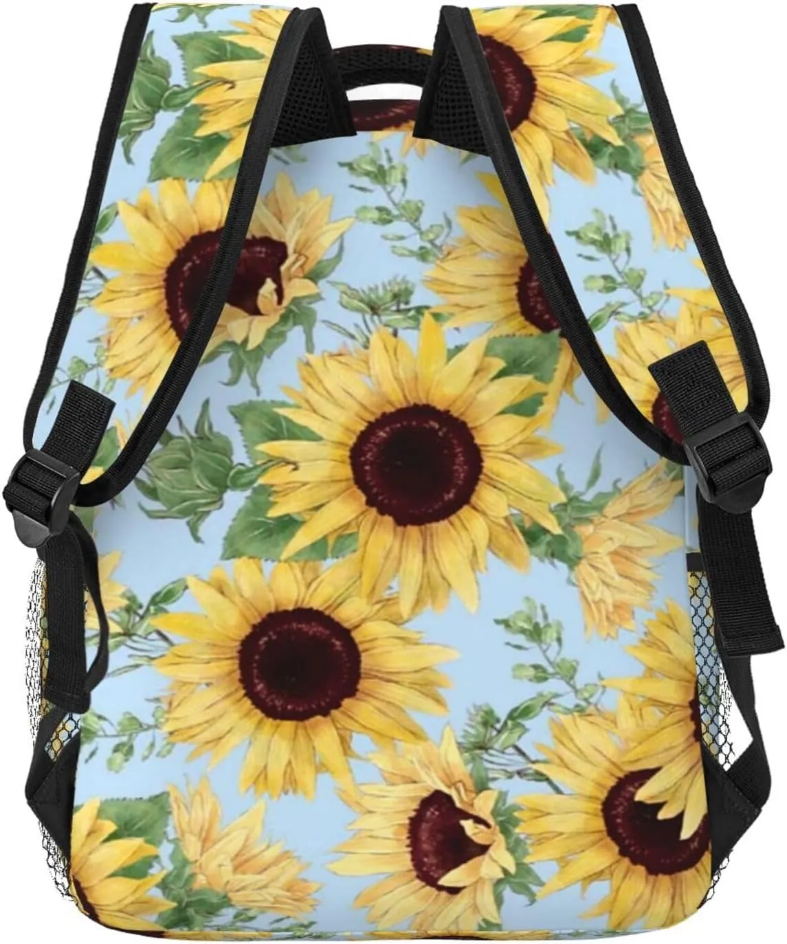 Sunflower Blue Floral Backpack Laptop Backpack Sports Travel Shoulder bag Light casual backpack