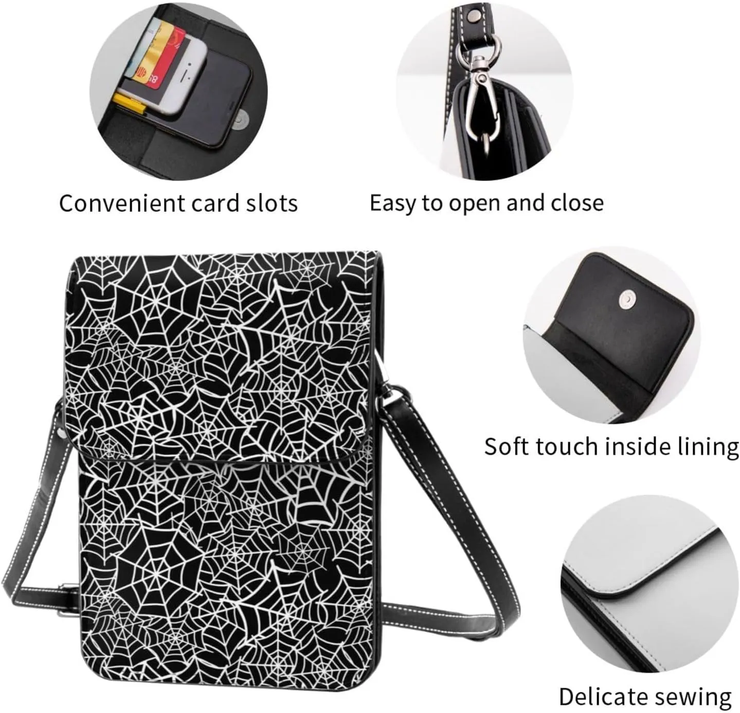 Sunflower Leather Crossbody Cell Phone Purse Small Wallet Bags Adjustable Phone Bag for Women