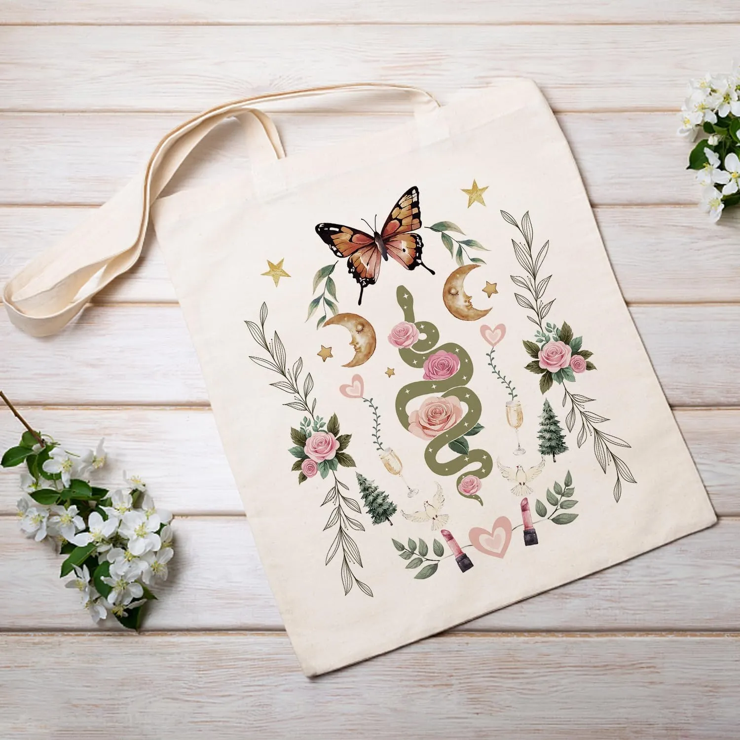 SUNFYCN Canvas Cotton Tote Bag for Women, Cat Tote Bag Reusable Grocery Bags Shopping Bags, Cute Tote Bag for Cat Lover