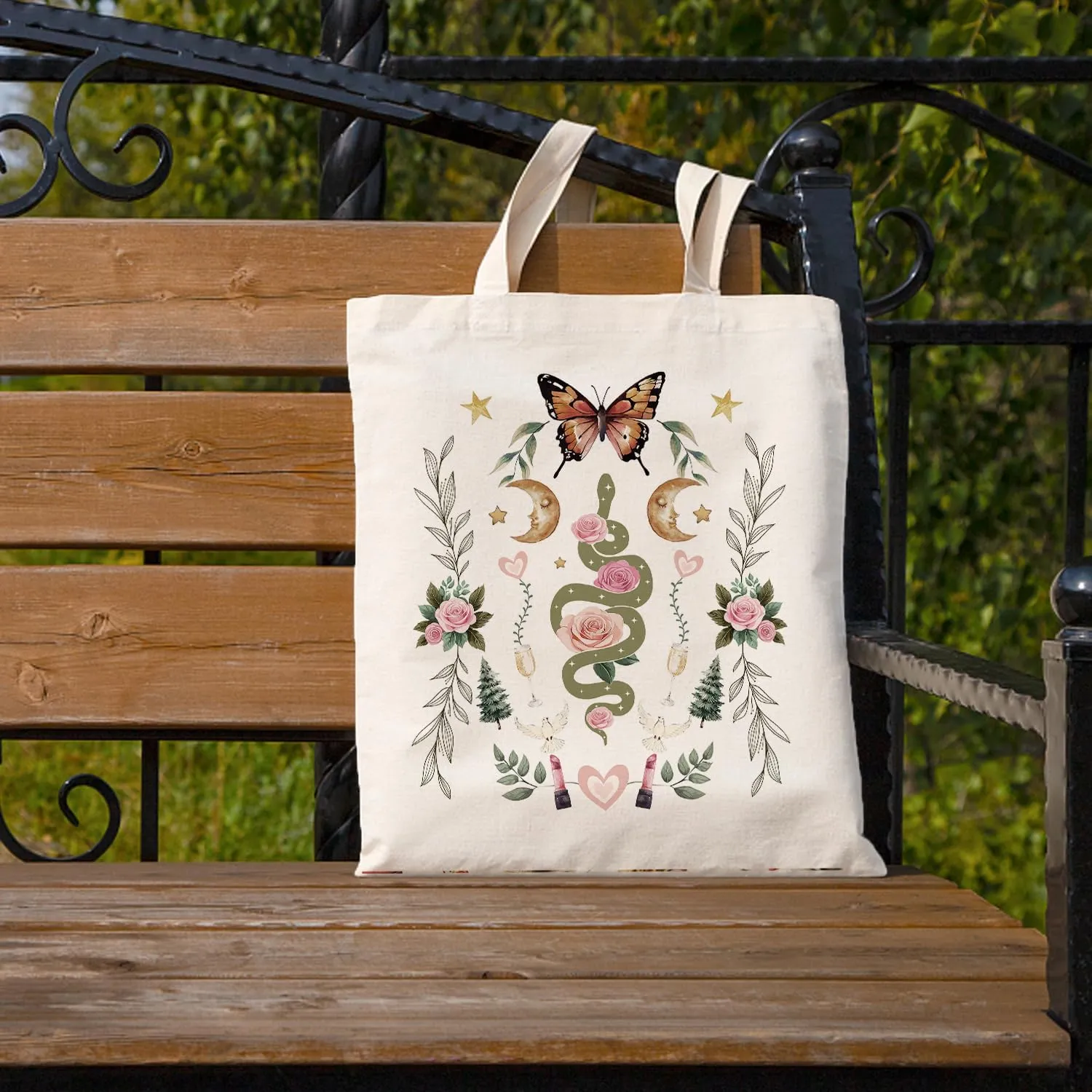 SUNFYCN Canvas Cotton Tote Bag for Women, Cat Tote Bag Reusable Grocery Bags Shopping Bags, Cute Tote Bag for Cat Lover