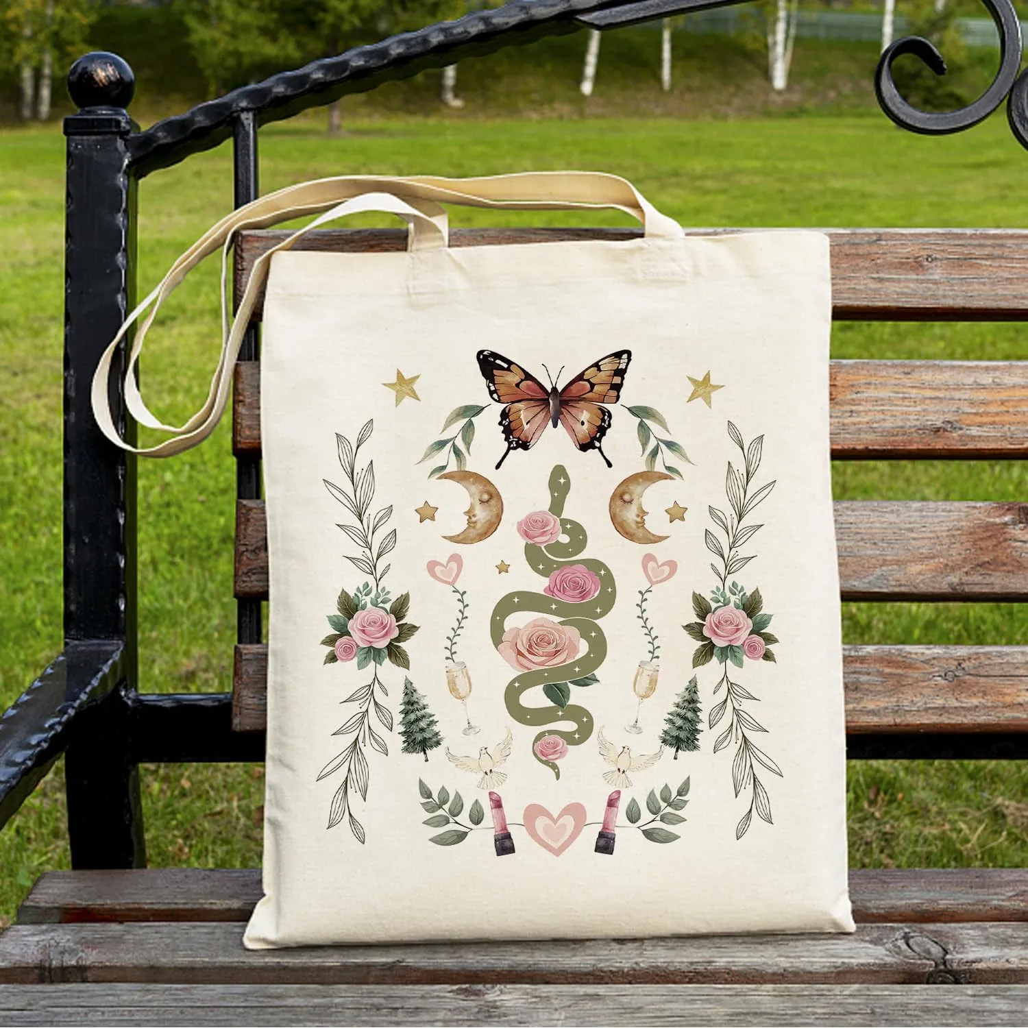 SUNFYCN Canvas Cotton Tote Bag for Women, Cat Tote Bag Reusable Grocery Bags Shopping Bags, Cute Tote Bag for Cat Lover