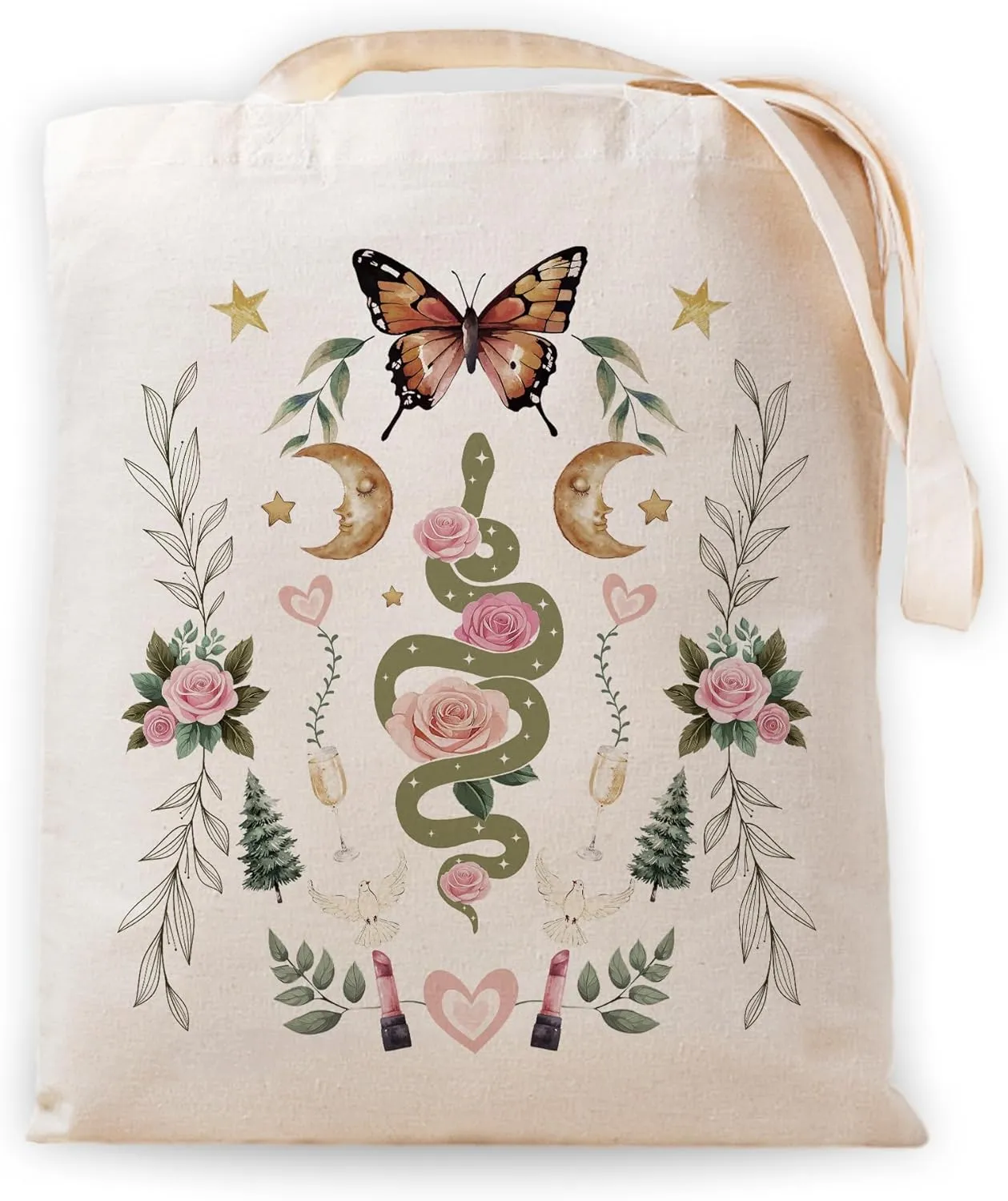 SUNFYCN Canvas Cotton Tote Bag for Women, Cat Tote Bag Reusable Grocery Bags Shopping Bags, Cute Tote Bag for Cat Lover