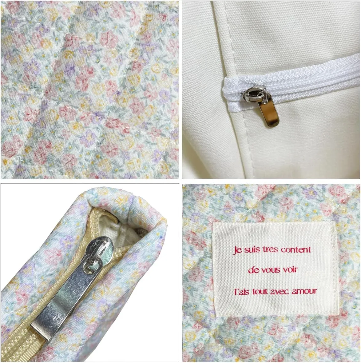 Sunwel Fashion Top Zipper Women Floral Quilted Tote Bag for Work Travel Gym Shopping Beach