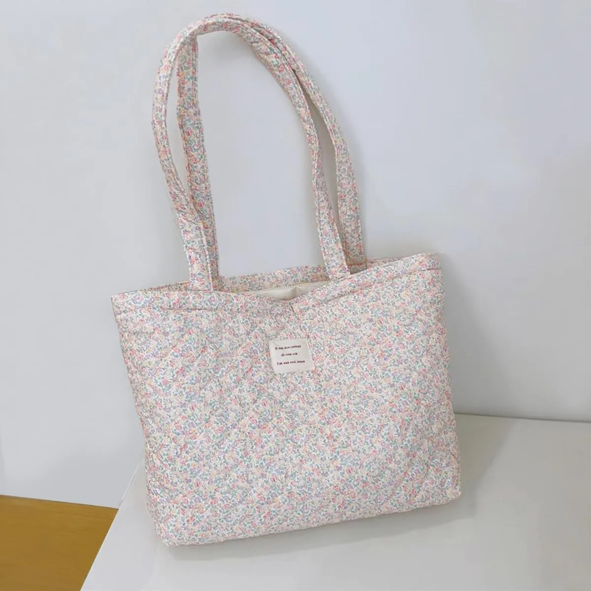 Sunwel Fashion Top Zipper Women Floral Quilted Tote Bag for Work Travel Gym Shopping Beach