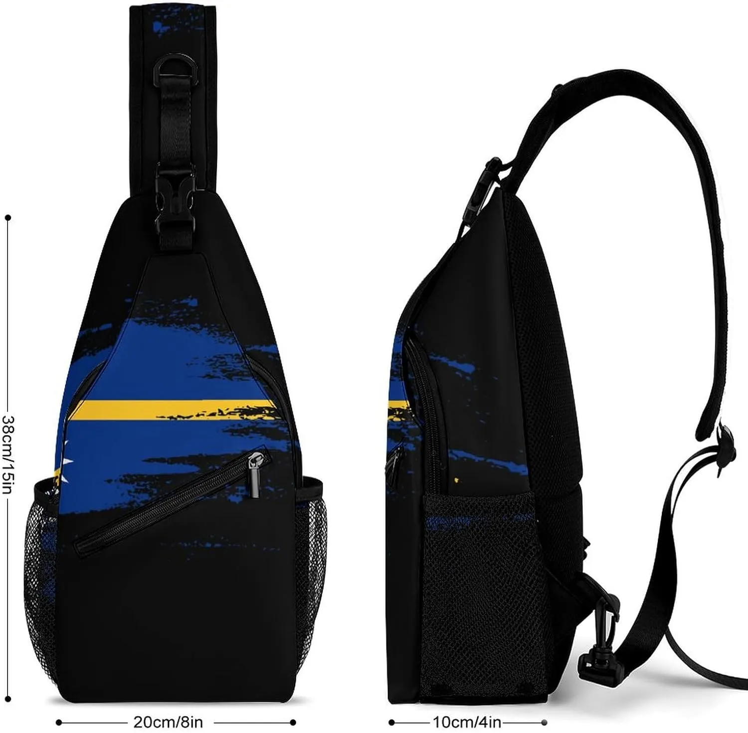 Swaziland Flag Painted Sling Bag Crossbody Chest Bag Shoulder Bag For Travel Hiking Cycling Camping