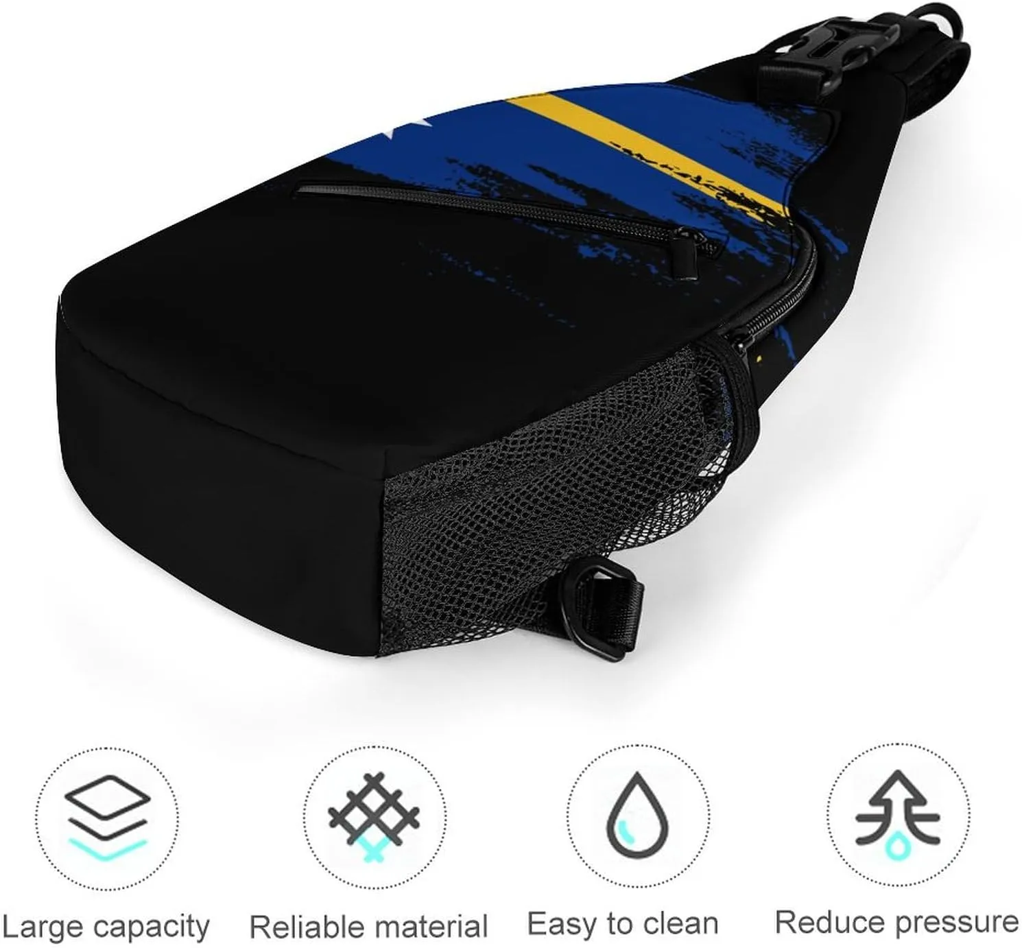 Swaziland Flag Painted Sling Bag Crossbody Chest Bag Shoulder Bag For Travel Hiking Cycling Camping