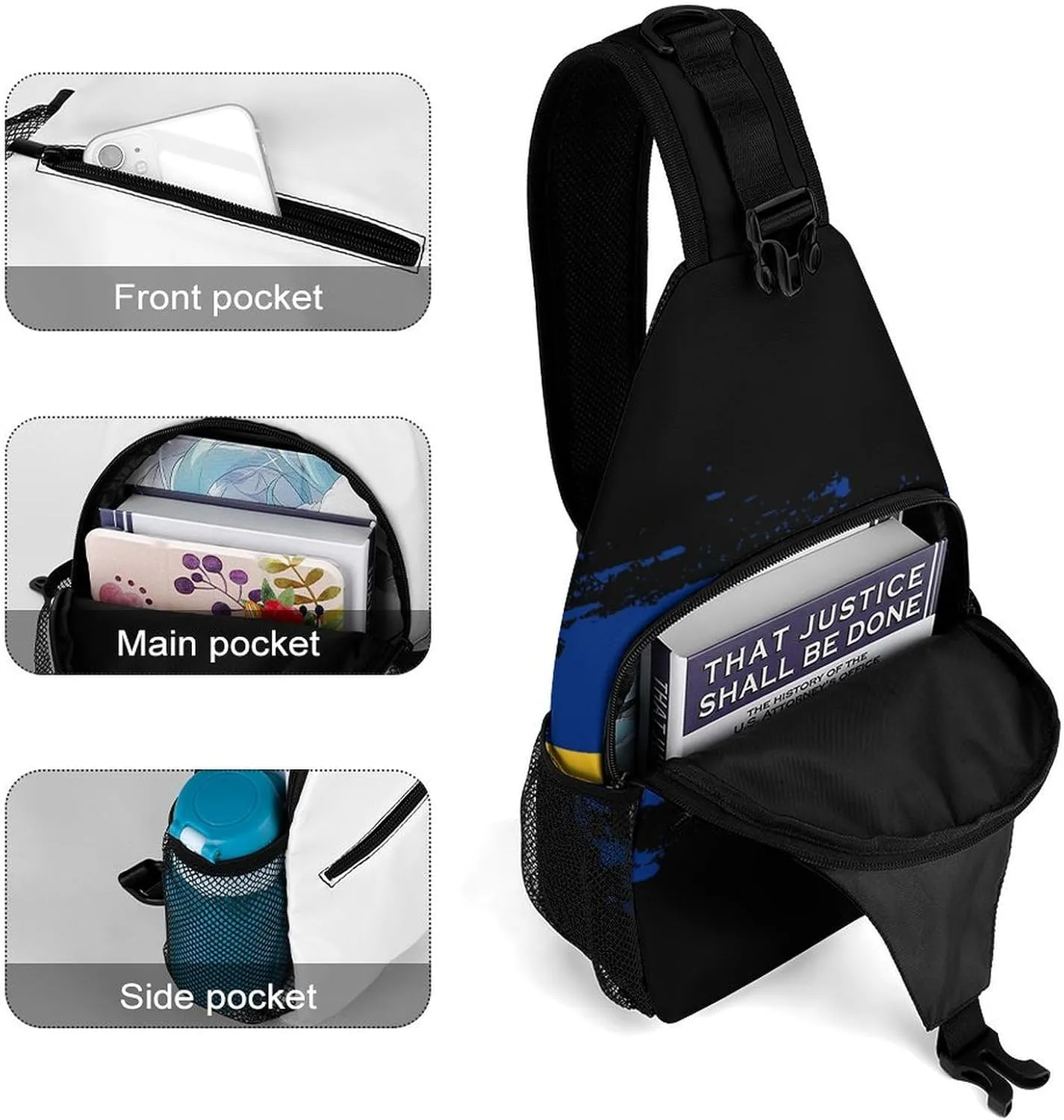 Swaziland Flag Painted Sling Bag Crossbody Chest Bag Shoulder Bag For Travel Hiking Cycling Camping