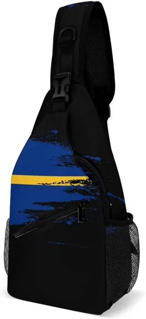 Swaziland Flag Painted Sling Bag Crossbody Chest Bag Shoulder Bag For Travel Hiking Cycling Camping