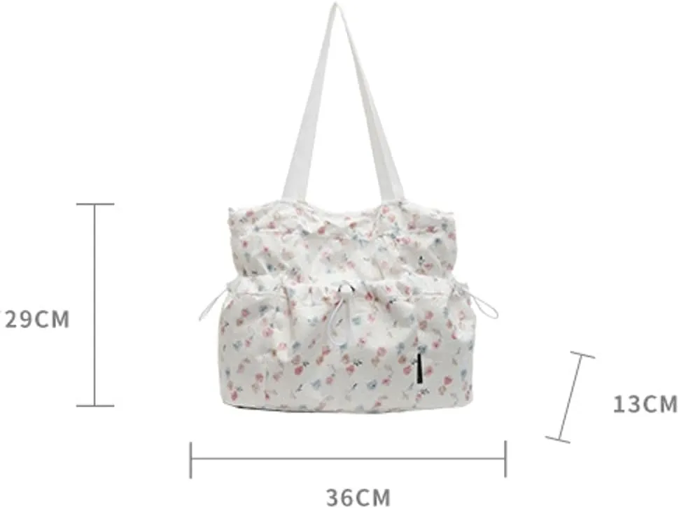 Sweet Lace Floral Tote Bag Casual Practical Large Capacity Shoulder Bag Commuter Outdoor Handbag for Women 2025