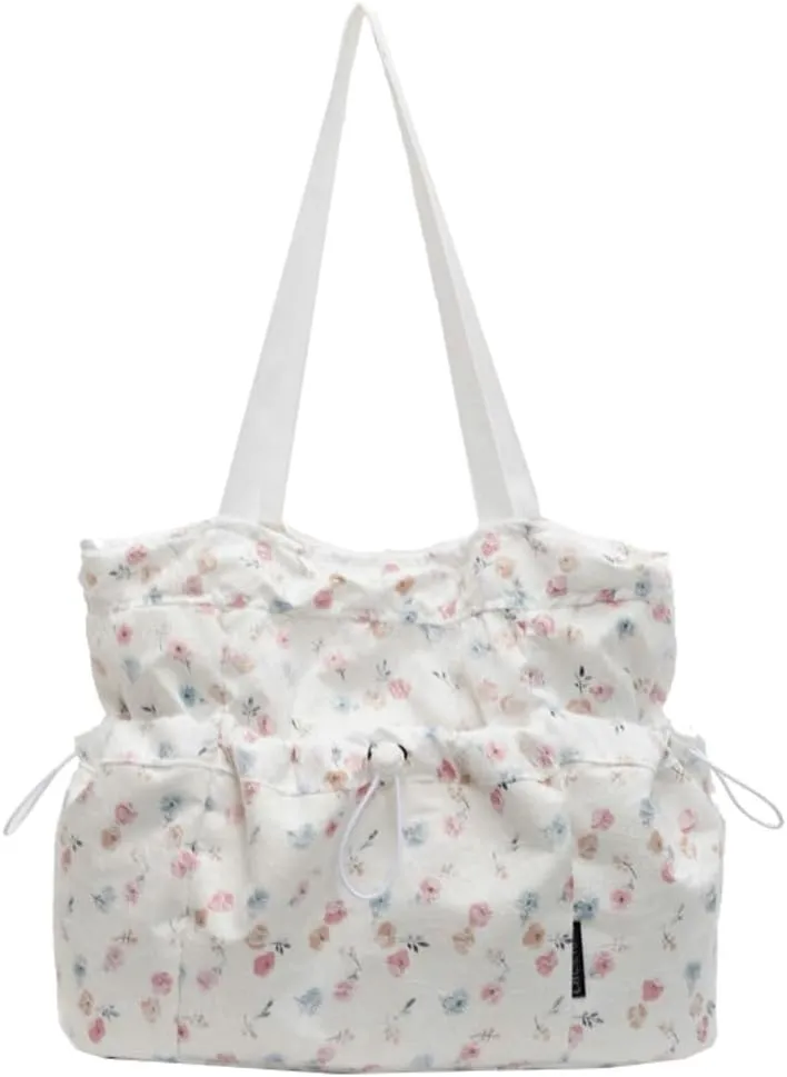 Sweet Lace Floral Tote Bag Casual Practical Large Capacity Shoulder Bag Commuter Outdoor Handbag for Women 2025