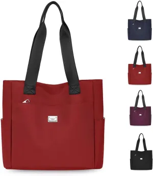 Symmetryup Shoulder Bag, Large Capacity Water Repellent Multi Pocket Nylon Shoulder Bag, Waterproof Crossbody Handbags