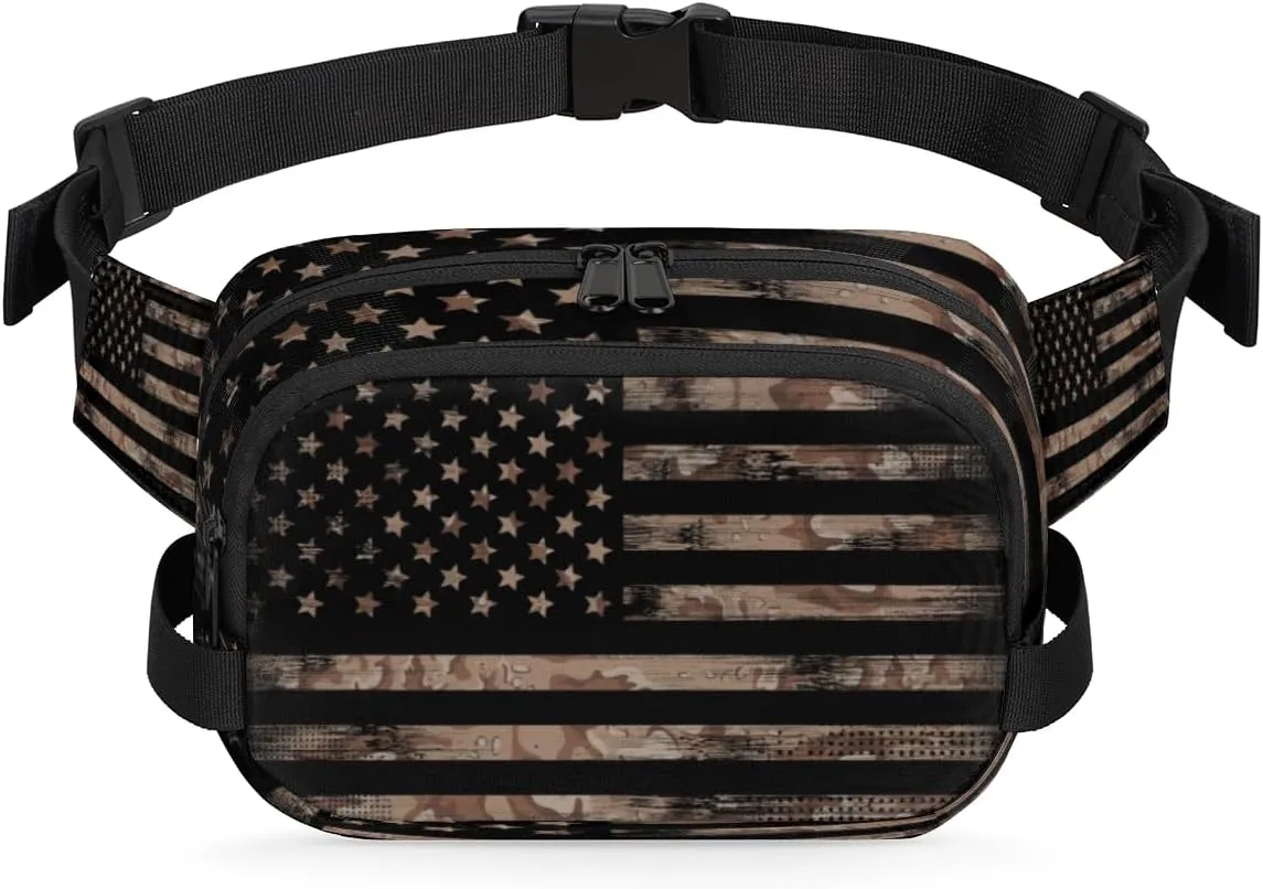 Tavisto American Retro Flag Durable Waterproof Fanny Pack with Double Zipper Closure - Organize Your Essentials with Ease - Lightweight and Comfortable for Men and Women
