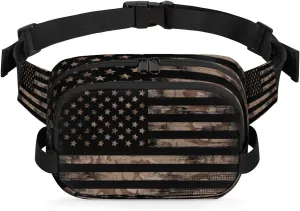 Tavisto American Retro Flag Durable Waterproof Fanny Pack with Double Zipper Closure - Organize Your Essentials with Ease - Lightweight and Comfortable for Men and Women
