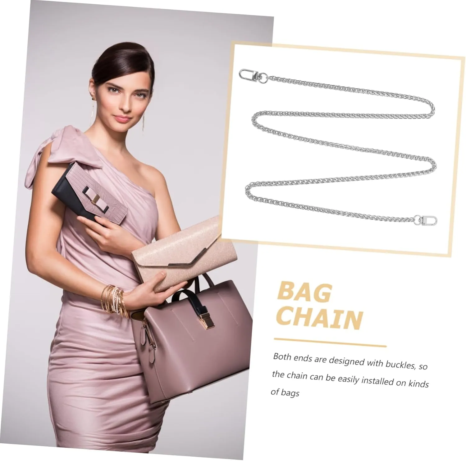 TEHAUX 5pcs Elegant DIY Purse Chain Handbag Chain Bag Ornament Crossbody Bag Extension