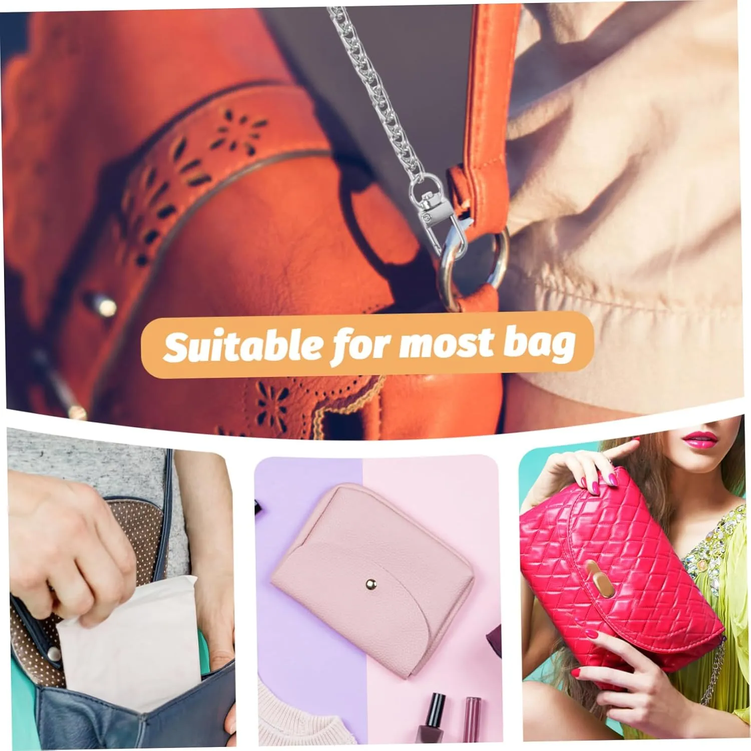TEHAUX 5pcs Elegant DIY Purse Chain Handbag Chain Bag Ornament Crossbody Bag Extension