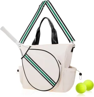 Tennis Bag Tennis Racket Tote for Women & Men Unisex - Sports Racquet Pickleball, Badminton, Squash Case Convertible Shoulder/Crossbody Strap Stylish Design, Large Compartment