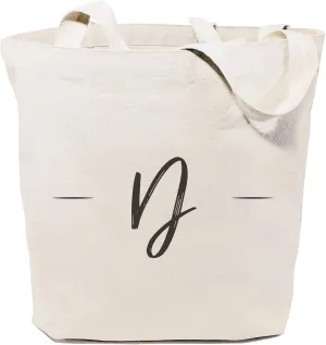 The Cotton & Canvas Co. Personalized Handwritten Monogram Initial Tote