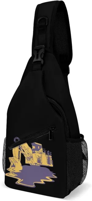 The Excavator Melt Crossbody Sling Bag for Men Women Lightweight Chest Bag Sling Backpack for Hiking Travel