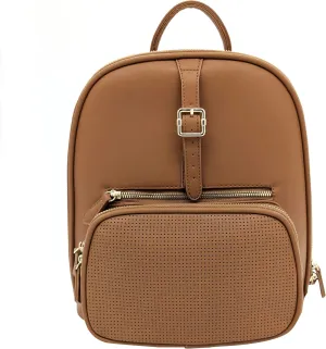 The Park View Crossbody Backpack - Convertible Daypack, Adjustable Strap, Vegan PU Leather w/Gold Hardware, For Women, Travel Essentials, Office, Theme Parks - Fawn