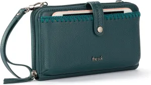 The Sak Iris Large Smartphone Crossbody Bag in Leather, Convertible Wristlet Purse Design, Marine