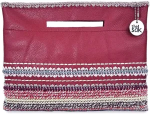The Sak Linden 3-in-1 Convertible Crossbody Bag in Leather, Adjustable & Removable Straps, Crimson Seminyak