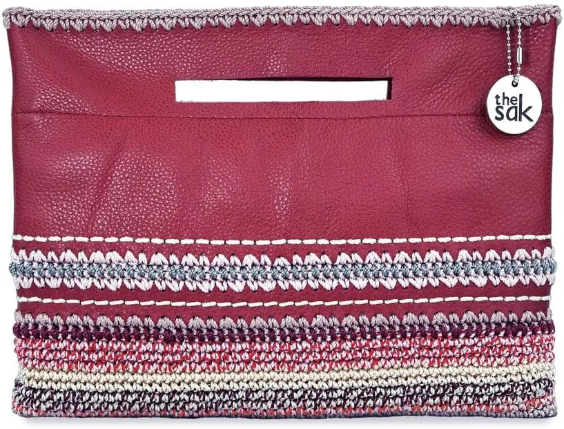 The Sak Linden 3-in-1 Convertible Crossbody Bag in Leather, Adjustable & Removable Straps, Crimson Seminyak