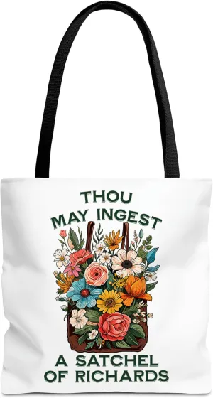 Thou May Ingest a Satchel of Richards Tote Bag for Women Men Casual Tote Bag Cloth Canvas Shopping Bags with Handles Cute Bags Everyday Use 16" x 16" Aesthetic Gift ID44998