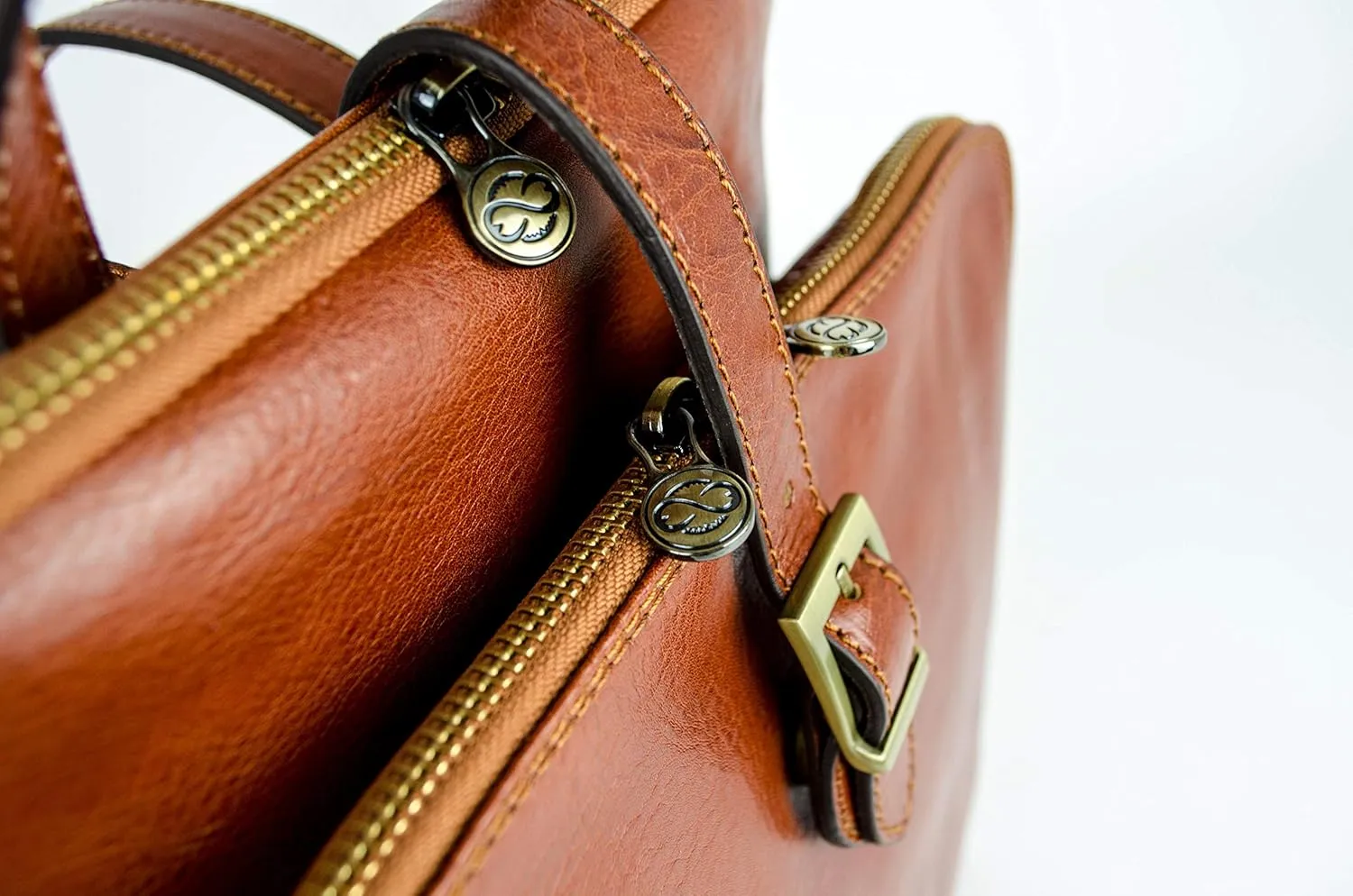 Time Resistance Leather Backpack Convertible to Shoulder Bag - Handmade For Laptops up to 12 Inches Daybag Rucksack