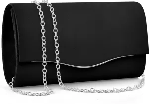 TINDTOP Clutch Purses for Women, Formal Evening Bags Suede Shoulder Envelope Party Handbags Wedding Cocktail Prom Clutches