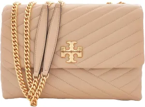 Tory Burch Women's Kira Chevron Convertible Leather Shoulder Bag Desert Dune