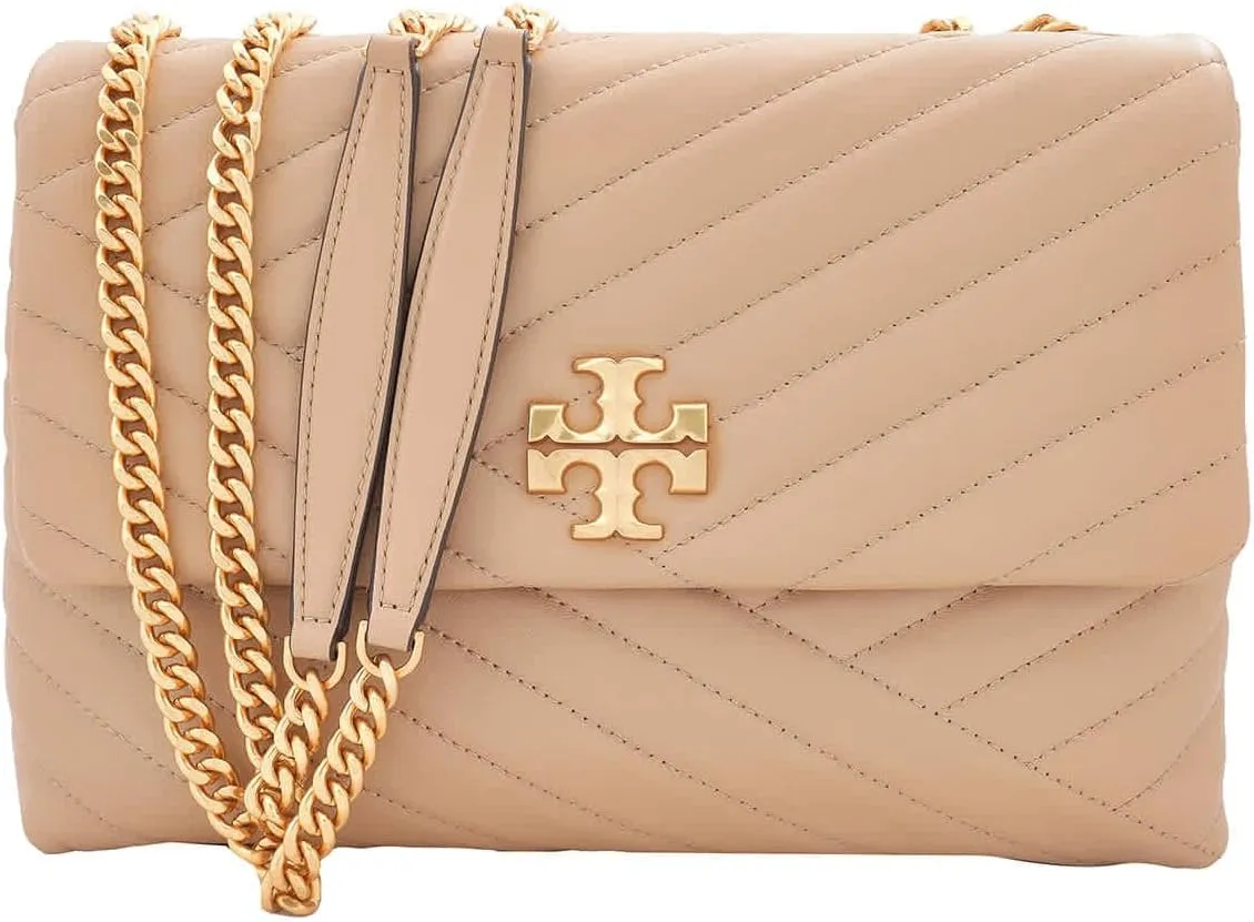 Tory Burch Women's Kira Chevron Convertible Leather Shoulder Bag Desert Dune