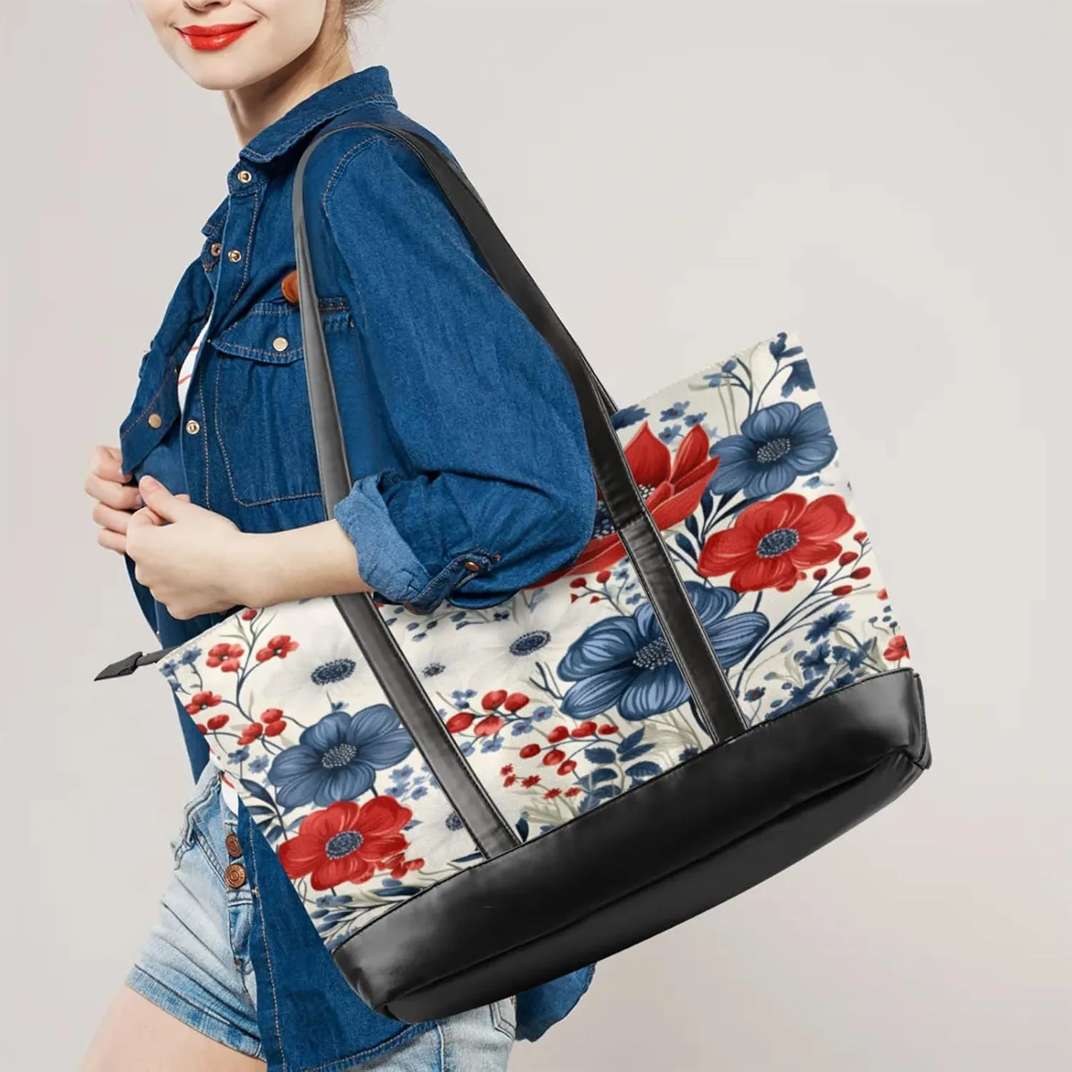 Tote Bag for Women with Zipper, Laptop Tote Bags Laptop Sleeve Case Shoulder Bag Messenger Bags
