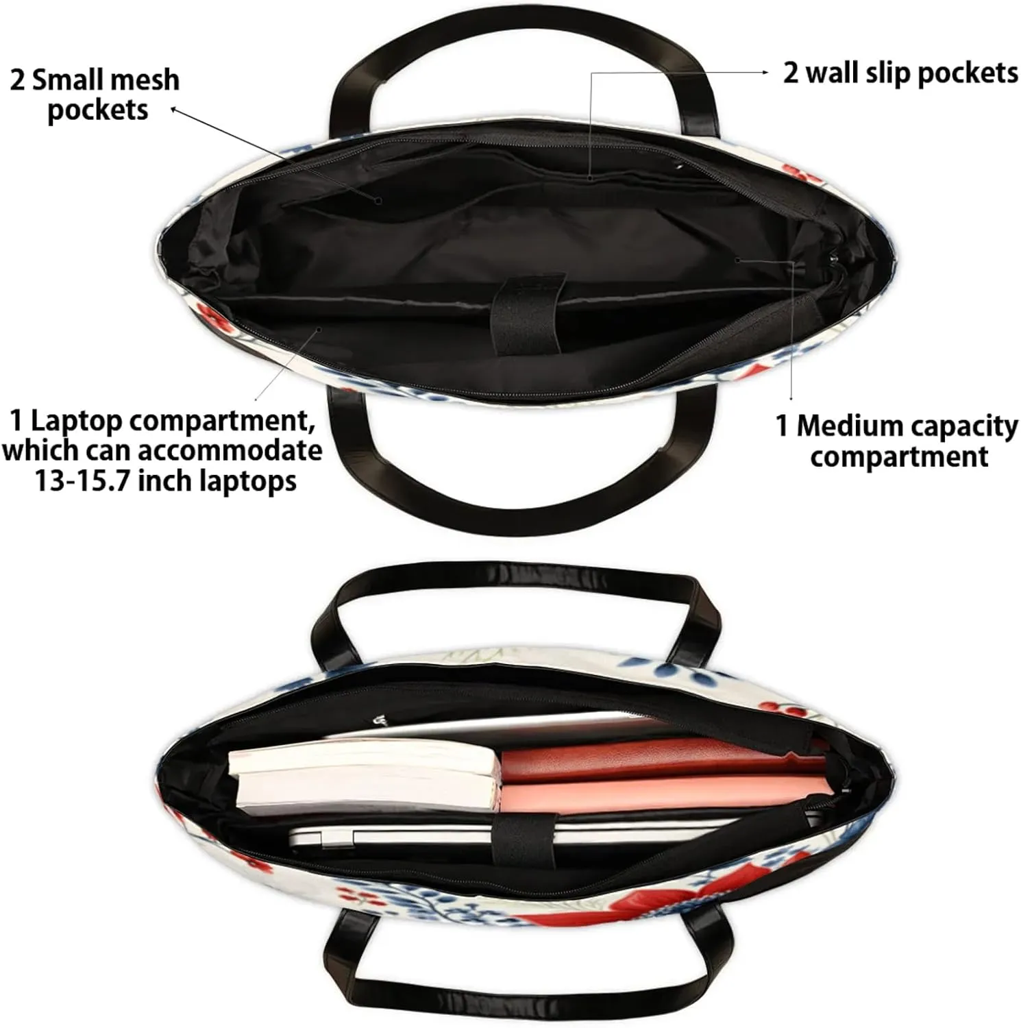 Tote Bag for Women with Zipper, Laptop Tote Bags Laptop Sleeve Case Shoulder Bag Messenger Bags