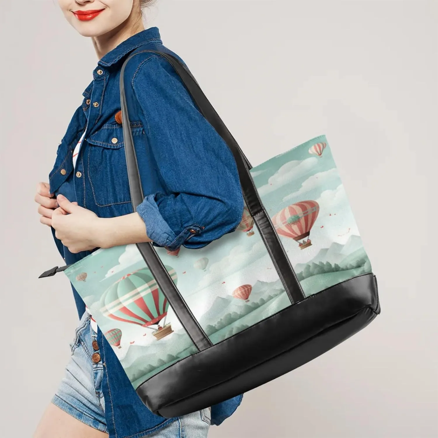 Tote Bag for Women with Zipper, Laptop Tote Bags Laptop Sleeve Case Shoulder Bag Messenger Bags